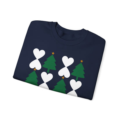 Christmas Trees & Hearts Modern Sweatshirt - Holiday Edition Unisex