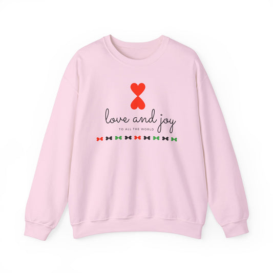 Christmas Love & Joy Modern Design Sweatshirt White Pink Blue - Holiday Edition Unisex