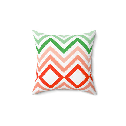 Christmas Square Pillow Chevron Design