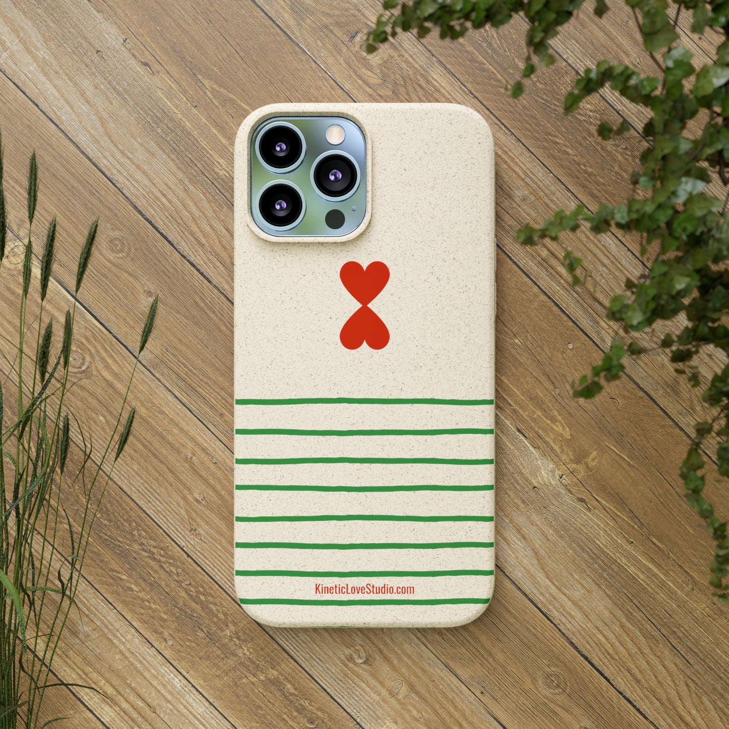 Eco-Friendly Phone Case - French Chic Green Stripes Biodegradable