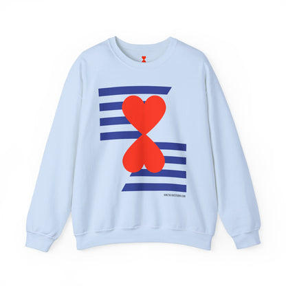 Blue Marine Stripes & Hearts Modern Design Unisex Sweatshirt