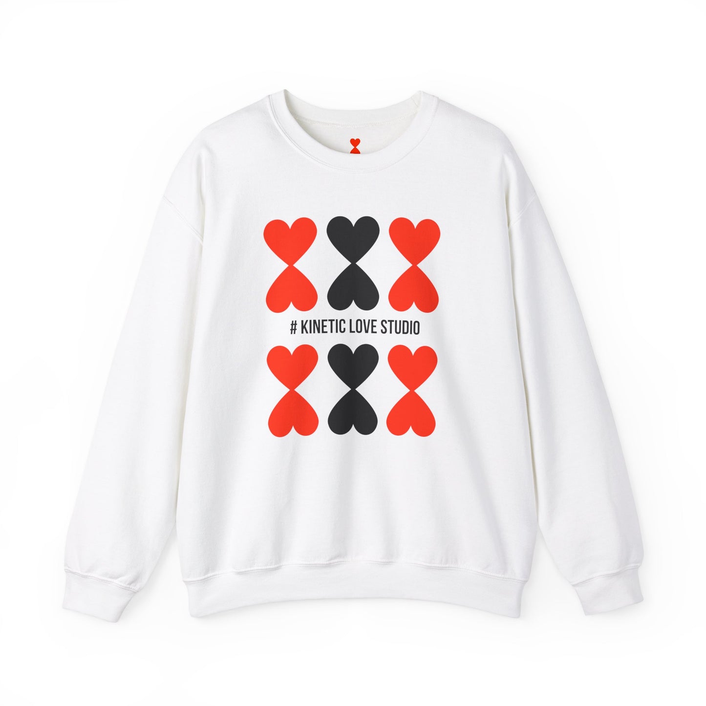 Black and Red Hearts Pink Sweatshirt - Signature Collection by Kinetic Love Studio