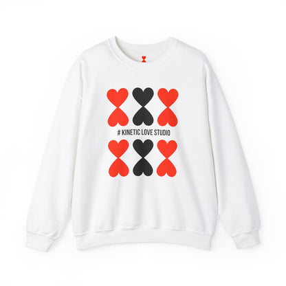 Black and Red Hearts Pink Sweatshirt - Signature Collection by Kinetic Love Studio