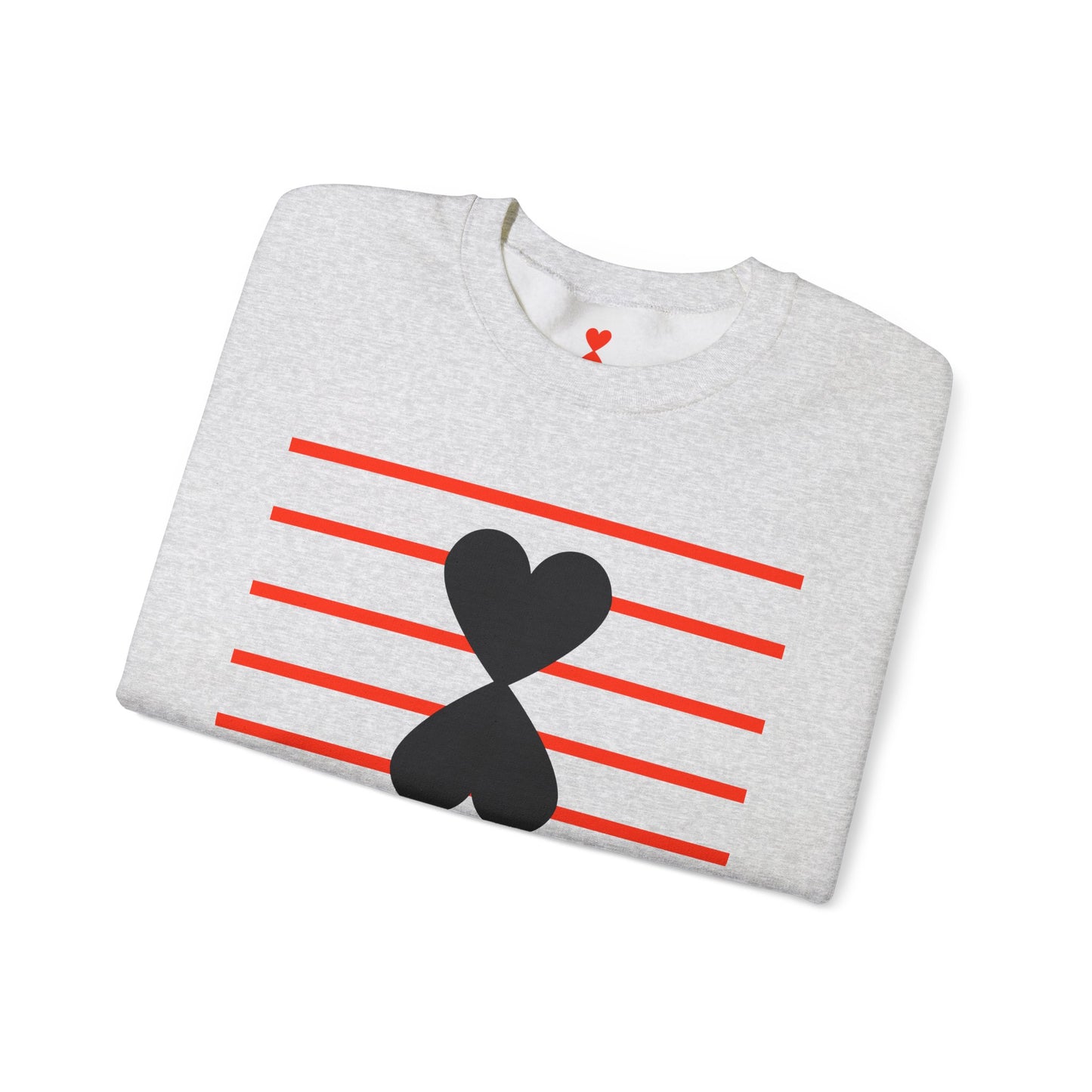 Red Stripes & Hearts Modern Design Unisex Sweatshirt - Signature Collection by Kinetic Love Studio