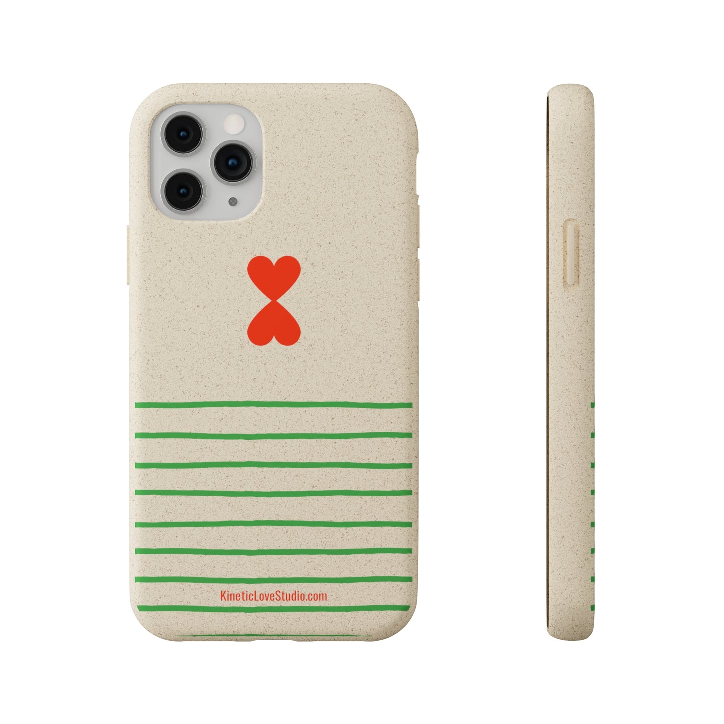 Eco-Friendly Phone Case - French Chic Green Stripes Biodegradable