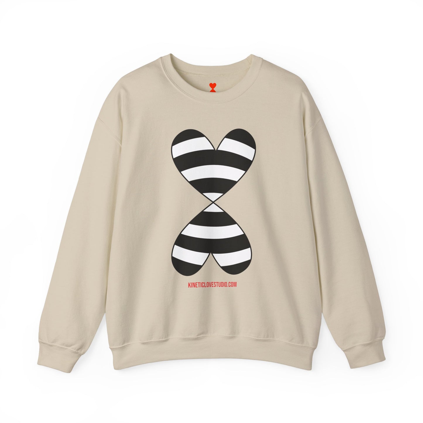 Black & White Striped Modern Double Hearts Red Sweatshirt F24