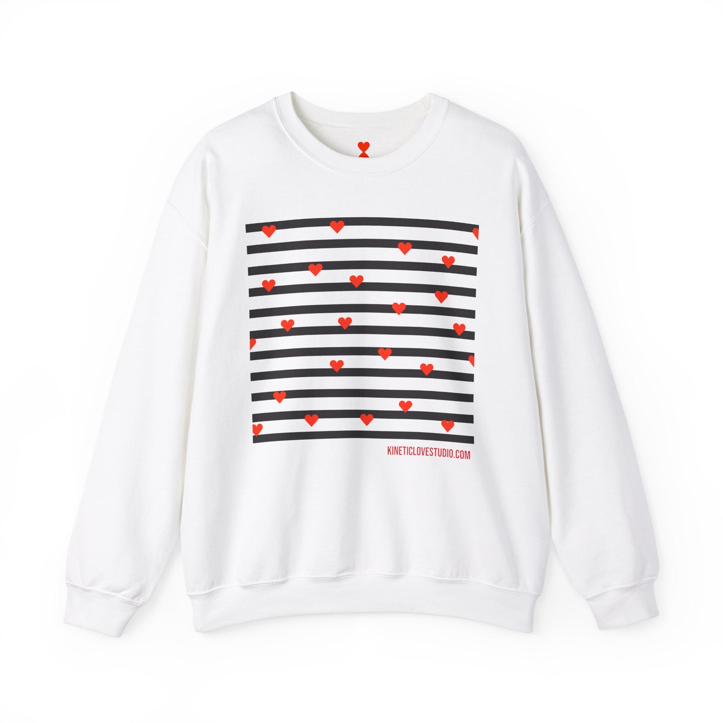 Black & White Stripes Tiny Hearts Contemporary Design Unisex Sweatshirt