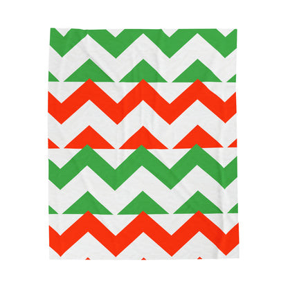 Christmas Plush Blanket Modern Chevron