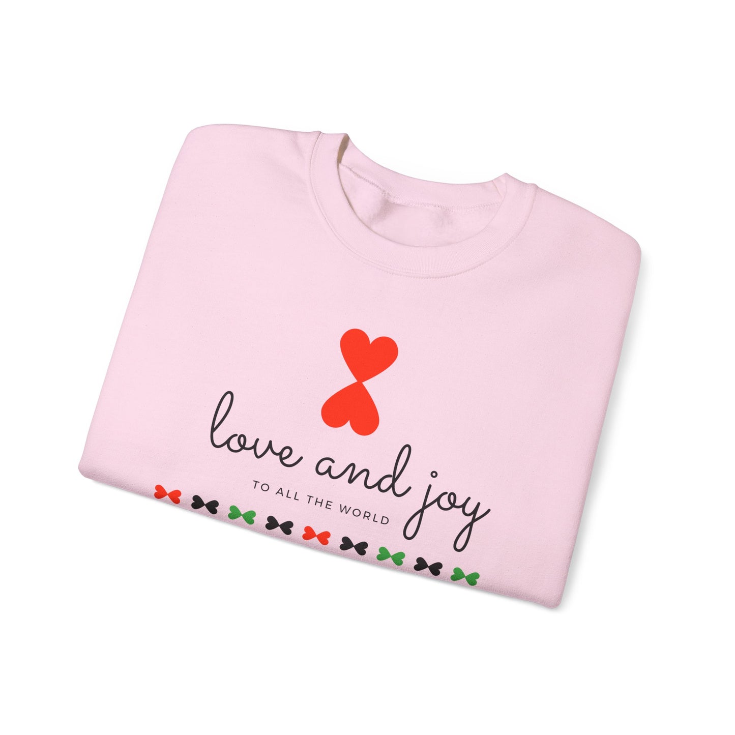 Christmas Love & Joy Modern Design Sweatshirt White Pink Blue - Holiday Edition Unisex