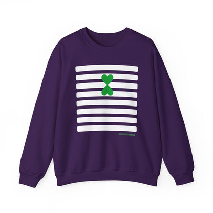 Stripes Sweatshirt - Paris Street Style Double Heart Green