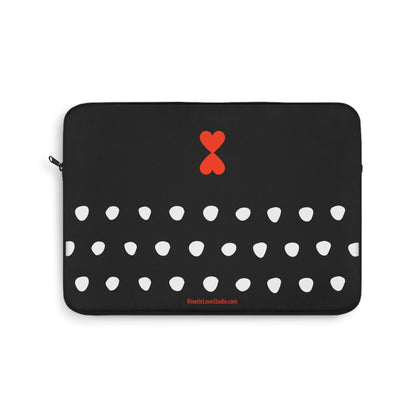 Laptop Sleeve Black & White Polka Dots Stylish Trendy Design Notebook Case