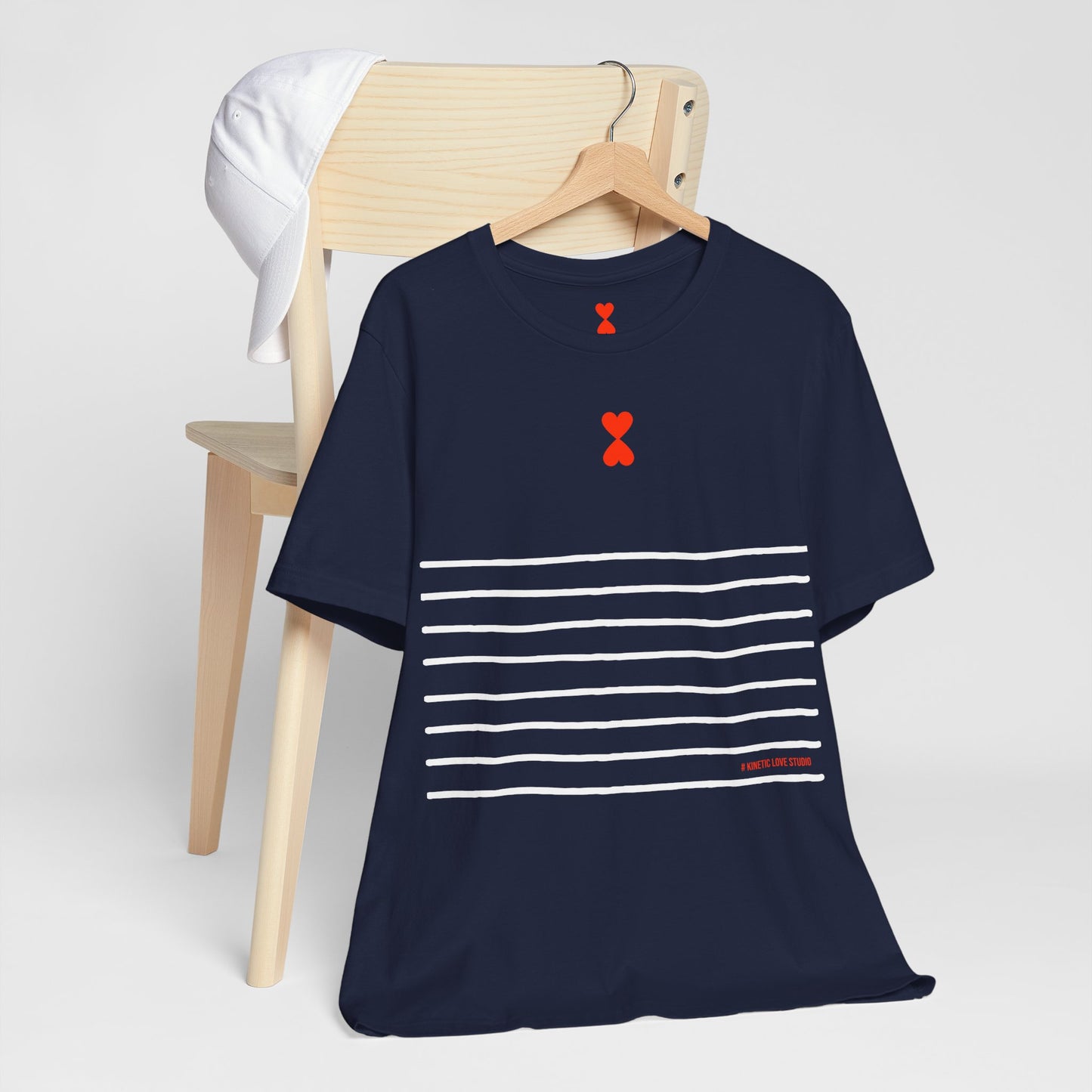 Striped Heart Unisex Tee - French Chic Design for Couples