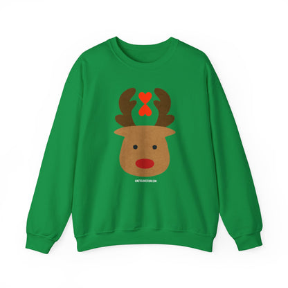 Christmas Reindeer Couple Sweatshirt Green - Modern Holiday Edition Unisex