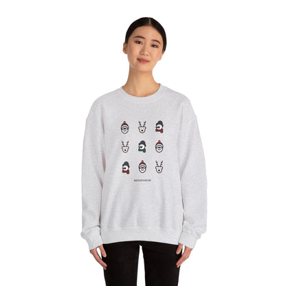 Christmas Cartoon Sweatshirt White Pink Unisex