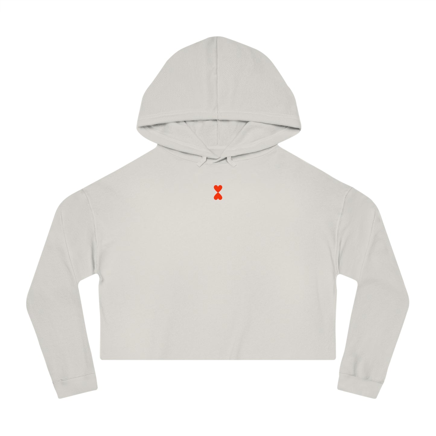 Cute Simple Double Hearts Women’s Cropped Hooded Sweatshirt | Basic Collection Kinetic Love Studio