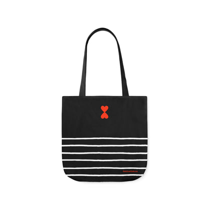 Canvas Tote Bag Black - French Chic Stripes Stylish Trendy Design