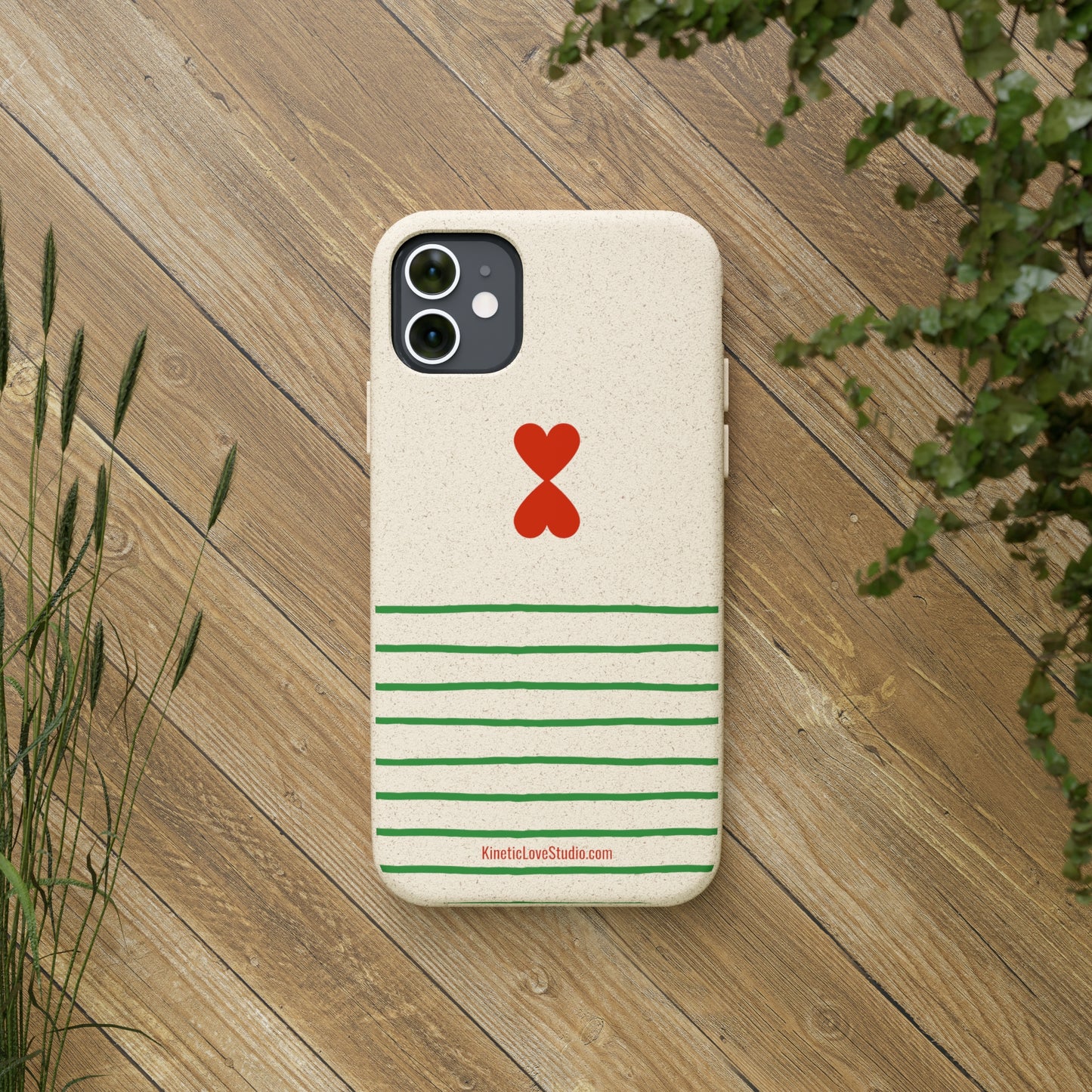 Eco-Friendly Phone Case - French Chic Green Stripes Biodegradable