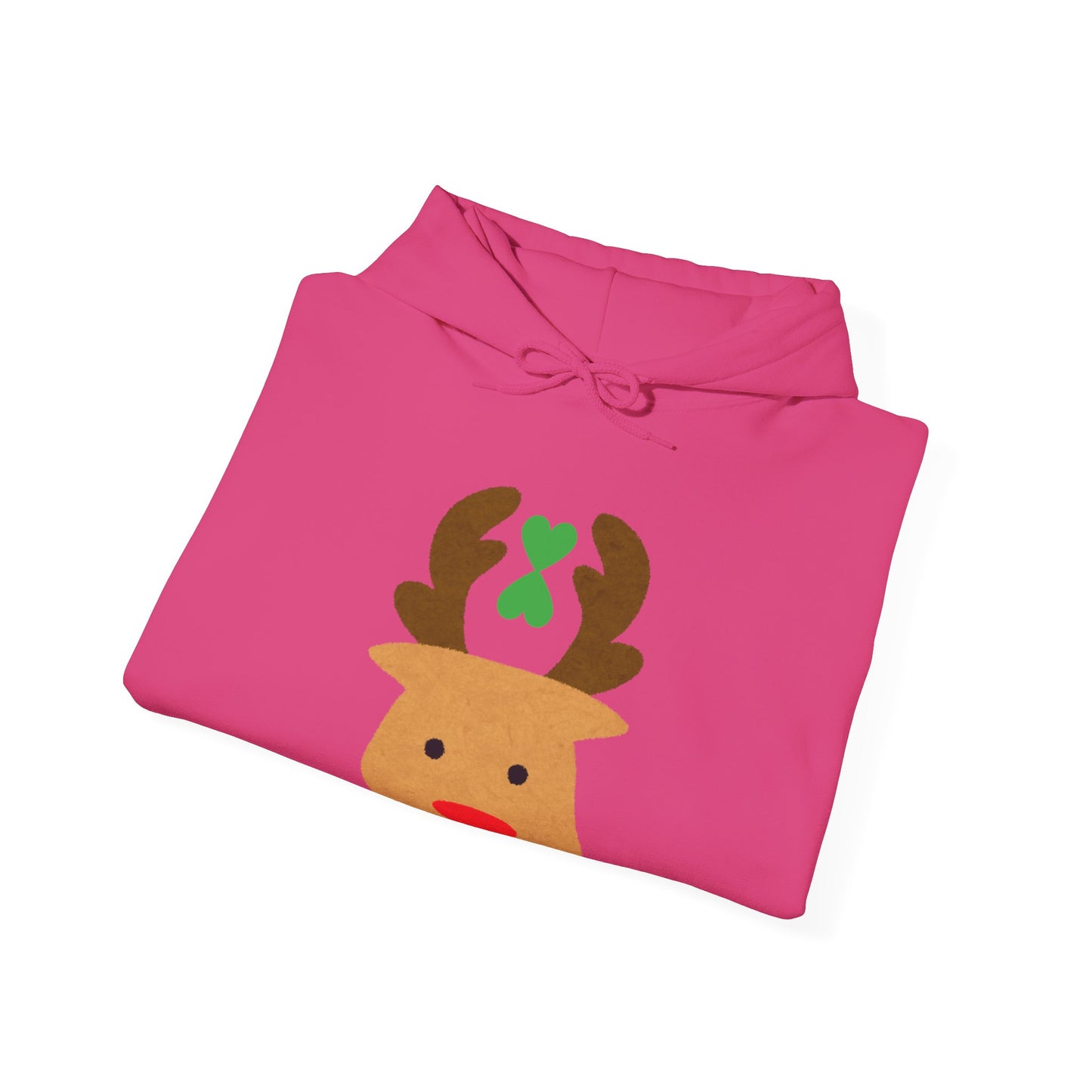 Christmas Reindeer Hoodie green heart