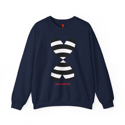 Black & White Striped Double Hearts Music Notes Sweatshirt FW24