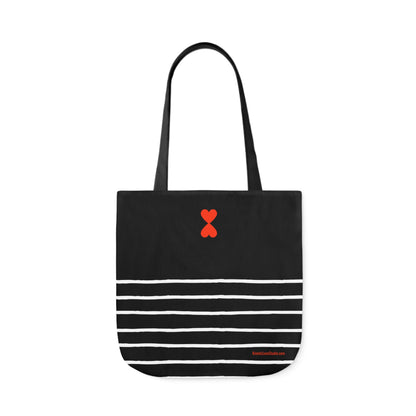 Canvas Tote Bag Black - French Chic Stripes Stylish Trendy Design