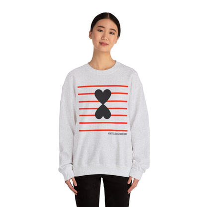 Red Stripes & Hearts Modern Design Unisex Sweatshirt - Signature Collection by Kinetic Love Studio