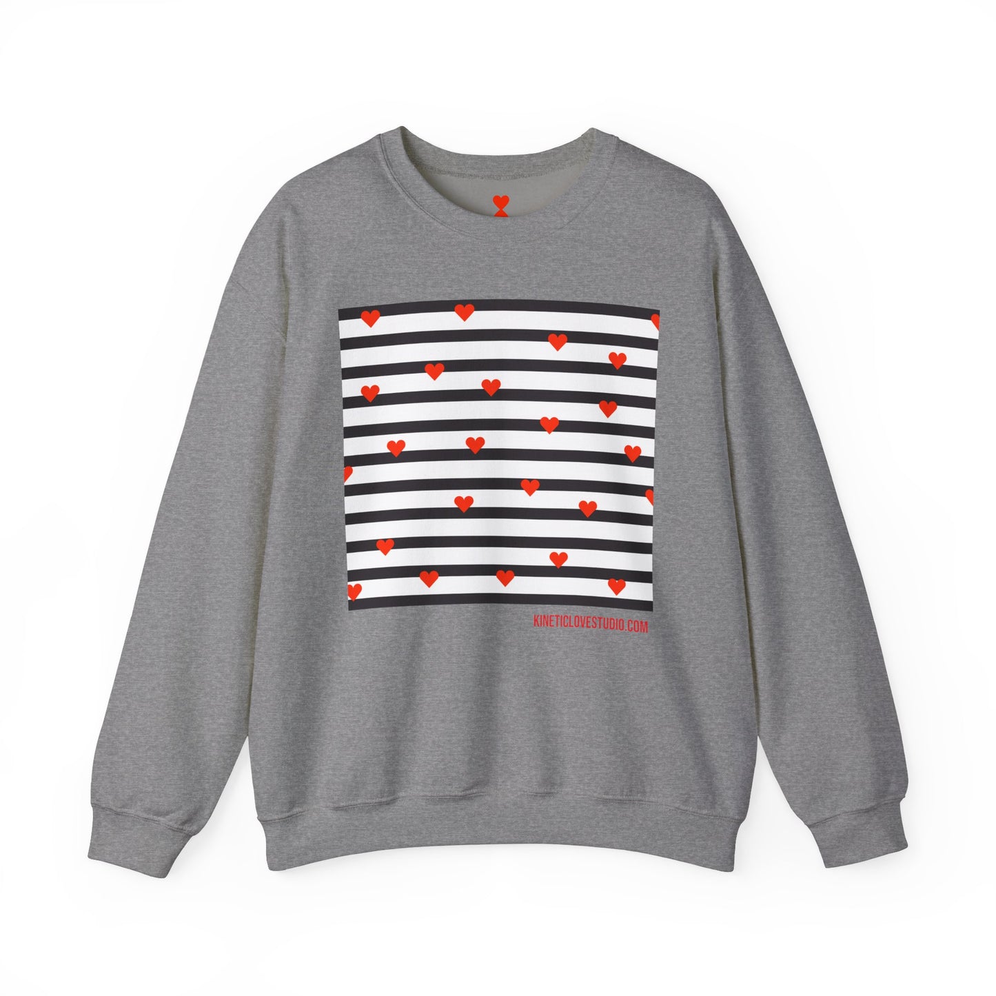 Black & White Stripes Tiny Hearts Contemporary Design Unisex Sweatshirt