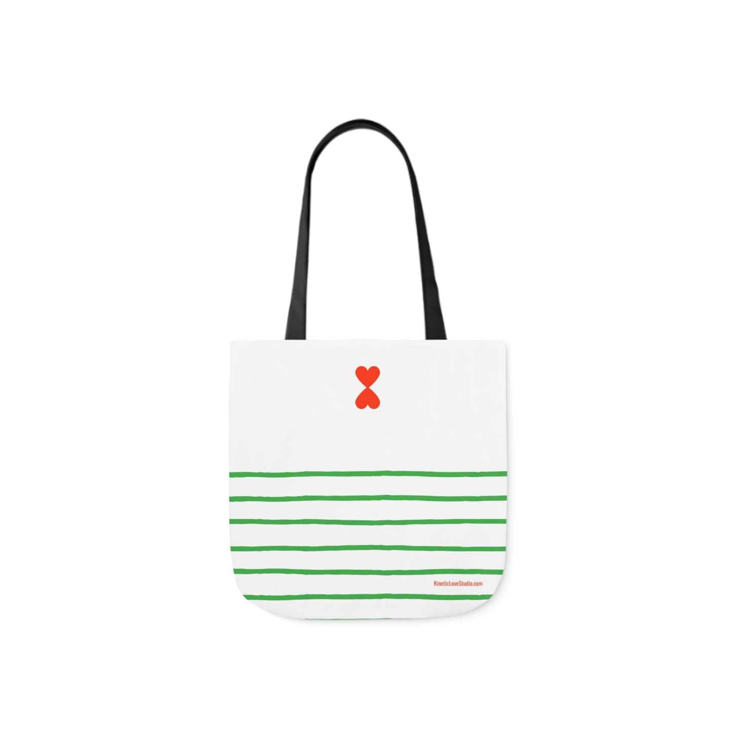 Canvas Tote Bag White Green Stripes - French Chic Stylish Trendy Design