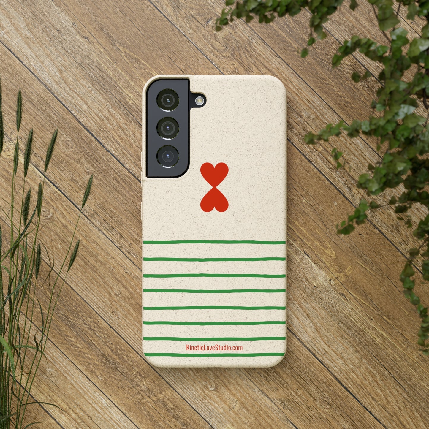 Eco-Friendly Phone Case - French Chic Green Stripes Biodegradable