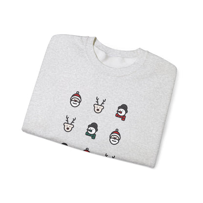 Copy of Christmas Cartoon Sweatshirt White Pink Unisex