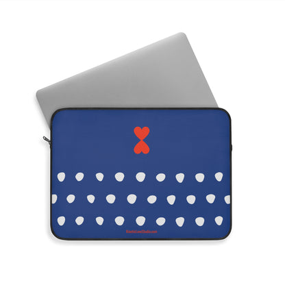 Laptop Sleeve Navy Polka Dots Stylish Trendy Design Notebook Case