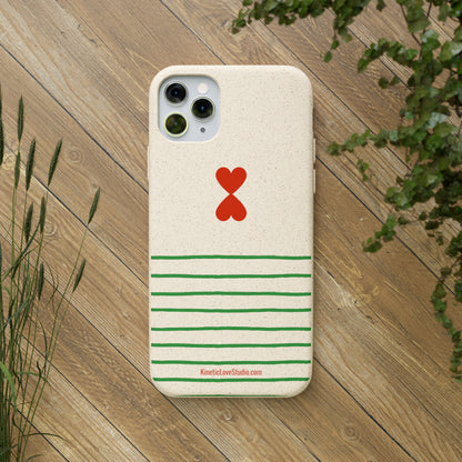 Eco-Friendly Phone Case - French Chic Green Stripes Biodegradable