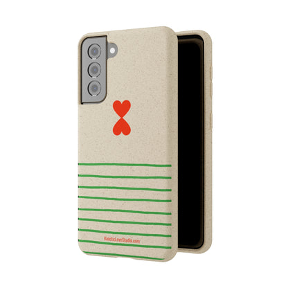 Eco-Friendly Phone Case - French Chic Green Stripes Biodegradable