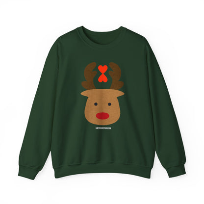 Christmas Reindeer Couple Sweatshirt Green - Modern Holiday Edition Unisex