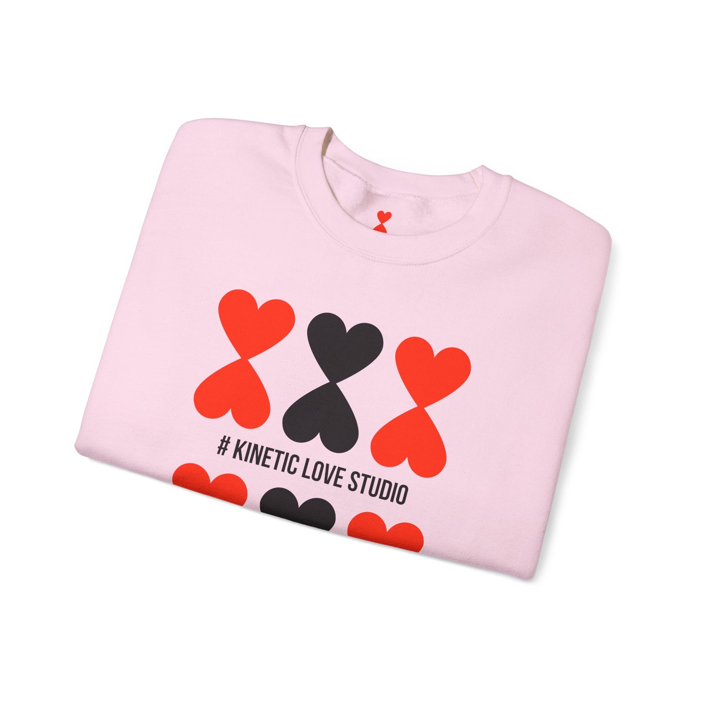 Black and Red Hearts Pink Sweatshirt - Signature Collection by Kinetic Love Studio