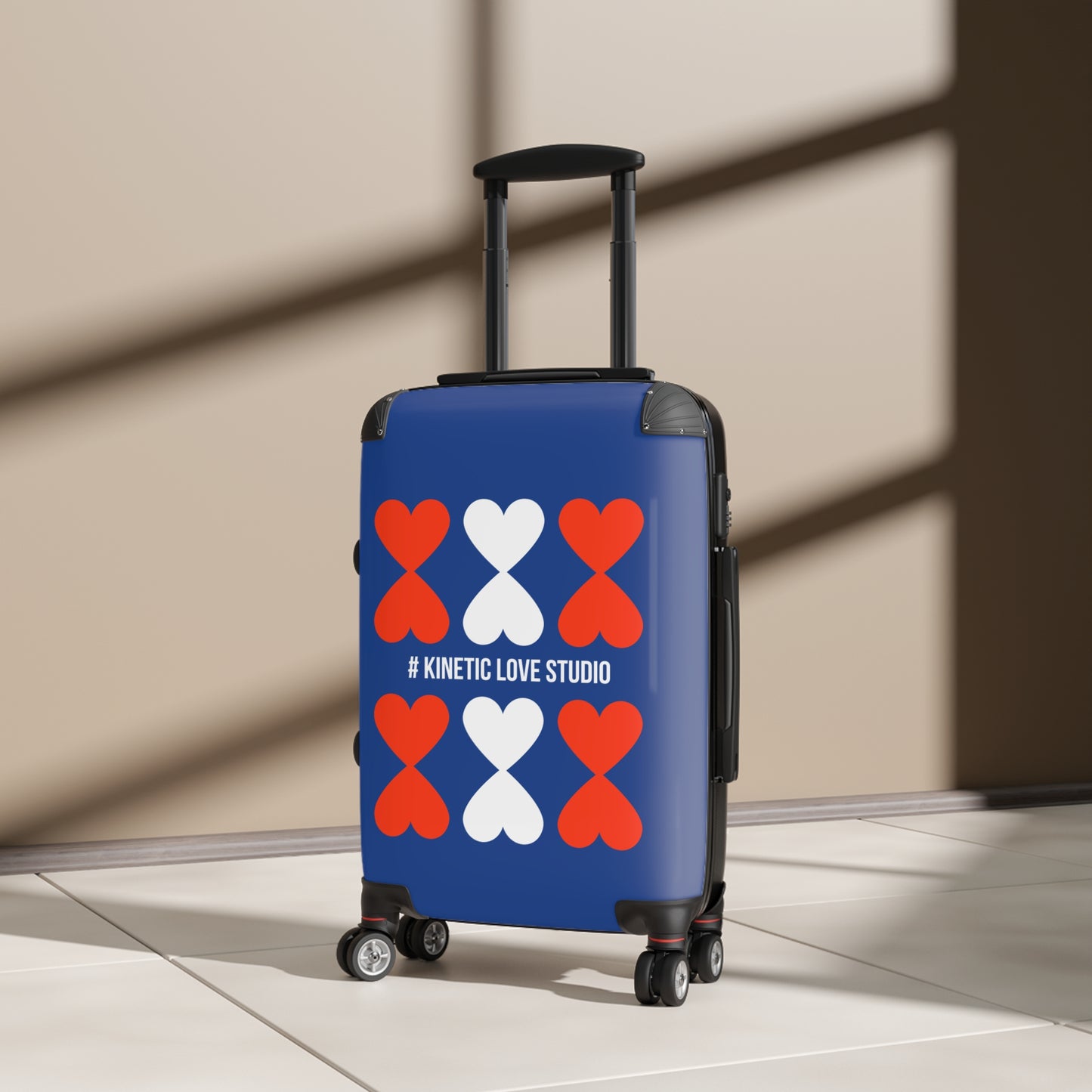 Suitcase Trolley - Modern Artistic French Chic Hearts Design