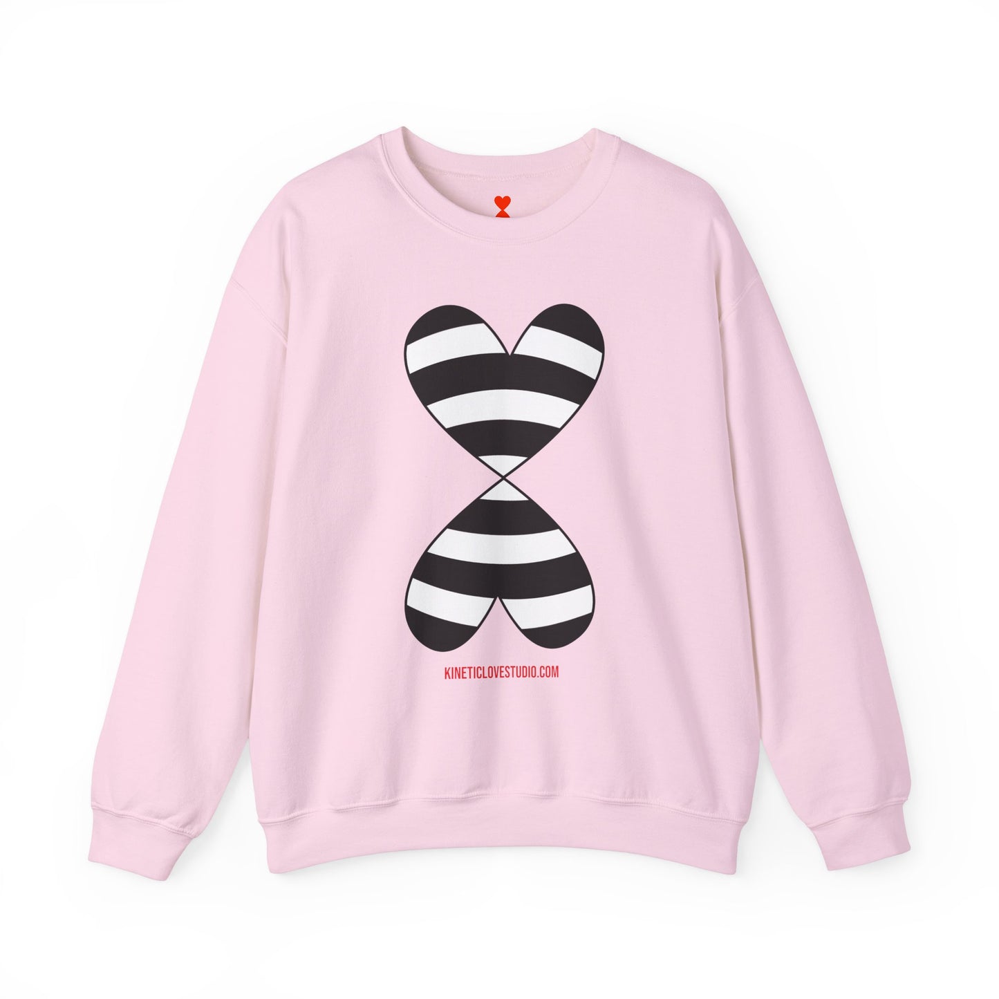 Black & White Striped Double Hearts Music Notes Sweatshirt FW24