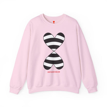 Black & White Striped Modern Double Hearts Red Sweatshirt F24