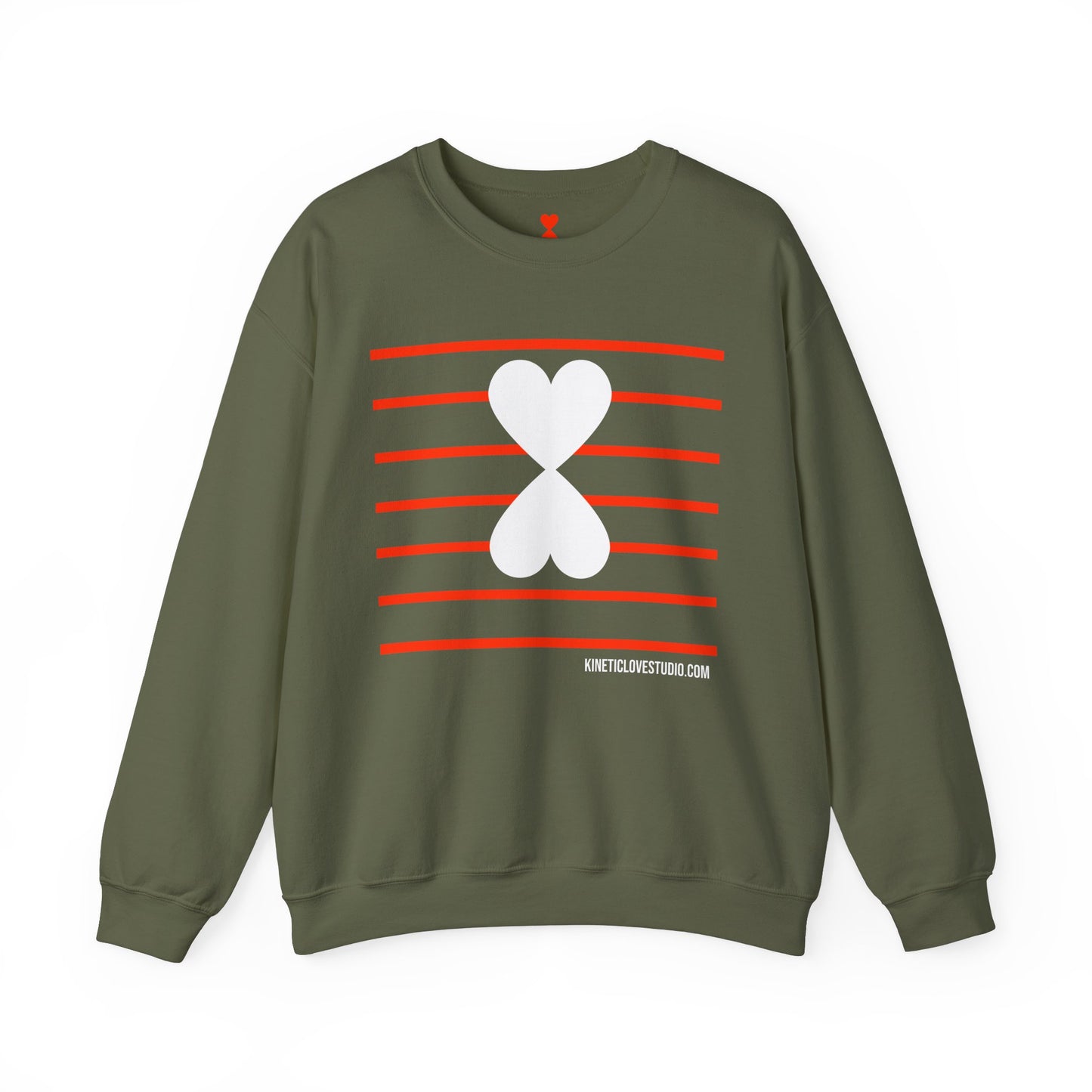 Red Stripes & Hearts Modern Design Unisex Sweatshirt - Signature Collection by Kinetic Love Studio