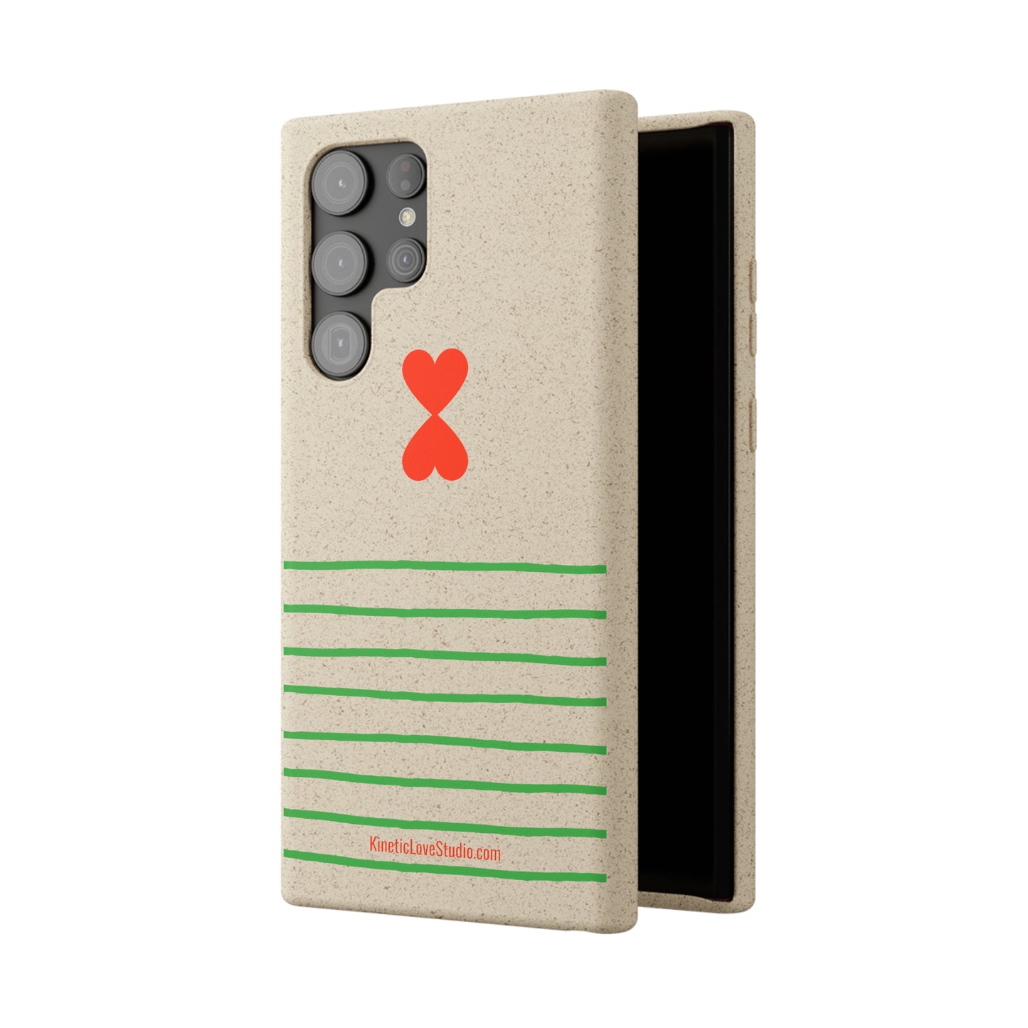 Eco-Friendly Phone Case - French Chic Green Stripes Biodegradable