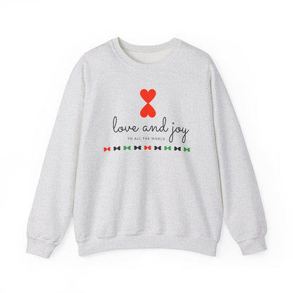 Christmas Love & Joy Modern Design Sweatshirt White Pink Blue - Holiday Edition Unisex