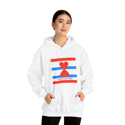 Paris Street Style French Chic Red Blue Stripes White Unisex Hoodie Heavy Blend™ Hooded Sweatshirt