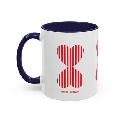 Coffee Mug Red Stripe Hearts Parisian Trendy Style Modern Contemporary Design