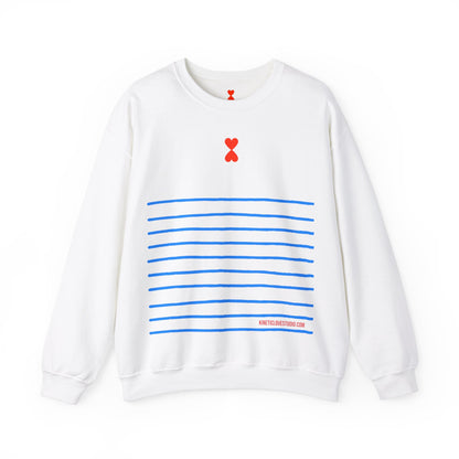 French Chic White and Blue Stripes Unisex Sweatshirt - Signature Collection by Kinetic Love Studio