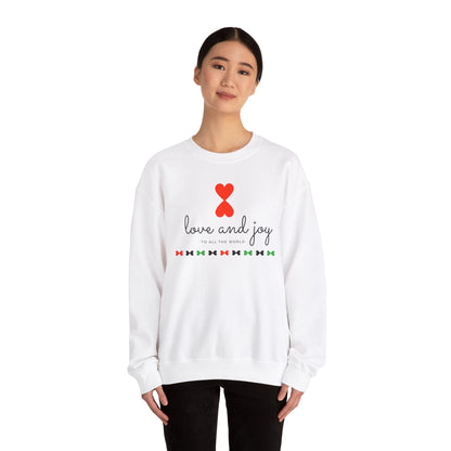 Christmas Love & Joy Modern Design Sweatshirt White Pink Blue - Holiday Edition Unisex