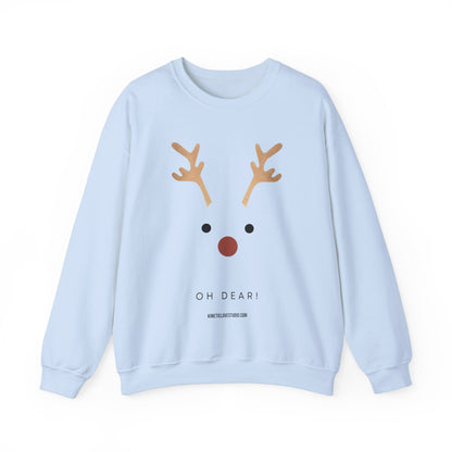 Reindeer Oh Dear Modern Sweatshirt White