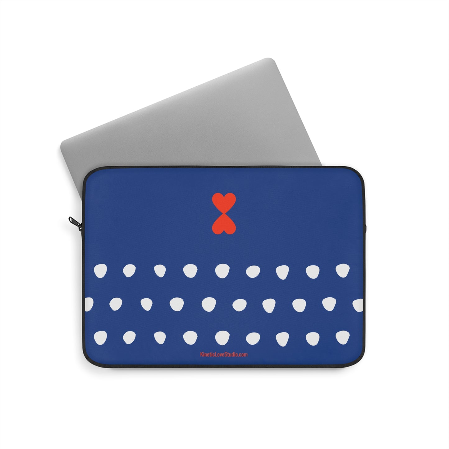 Laptop Sleeve Navy Polka Dots Stylish Trendy Design Notebook Case