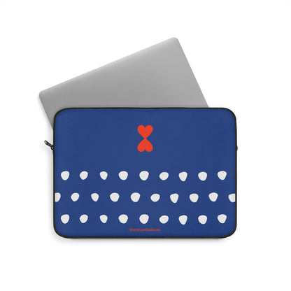 Laptop Sleeve Navy Polka Dots Stylish Trendy Design Notebook Case