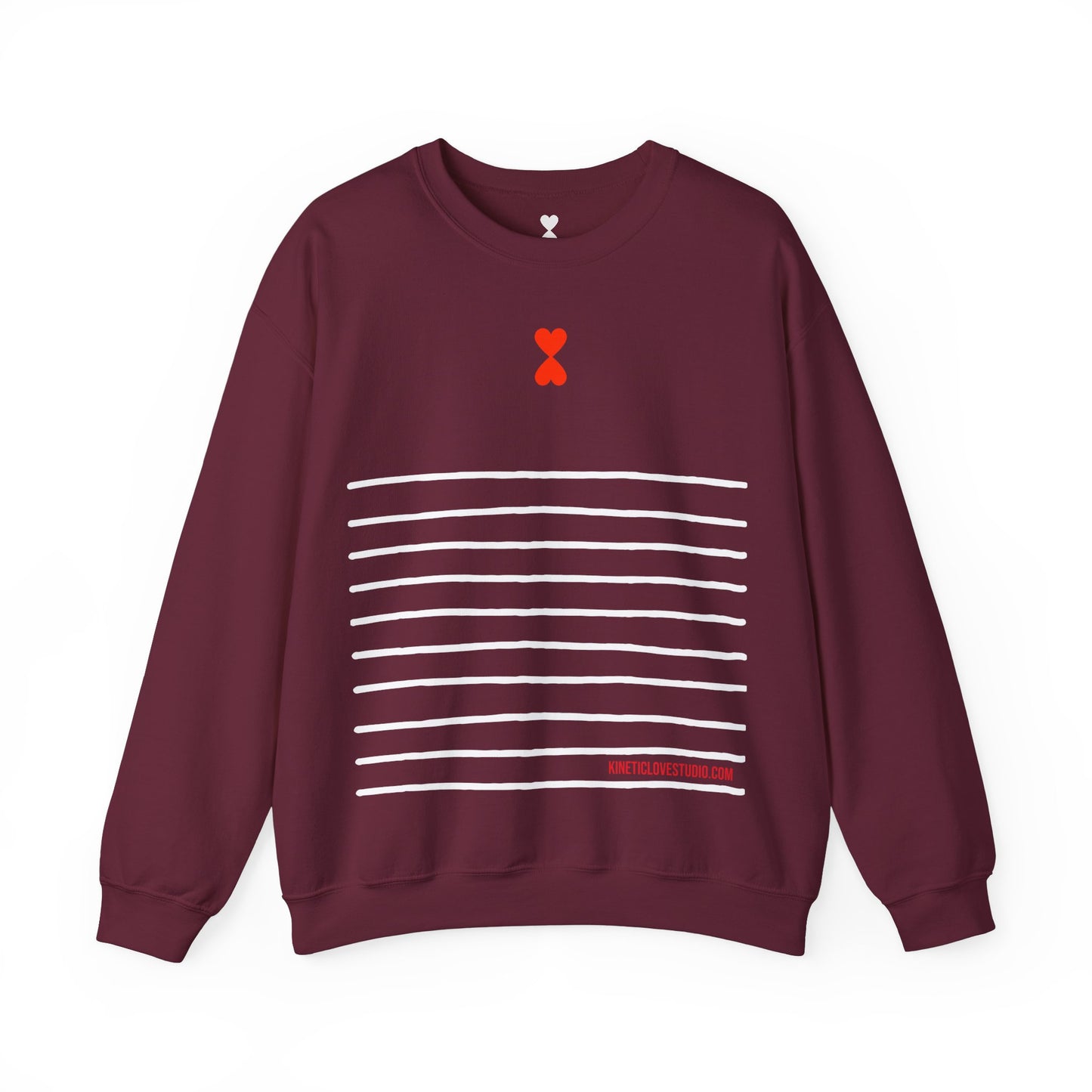 Red & White Strip Unisex Sweatshirt - Signature Collection by Kinetic Love Studio