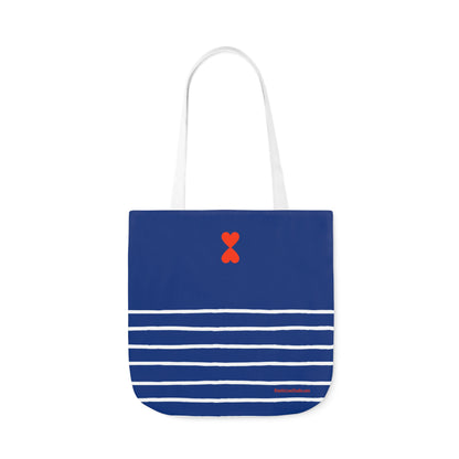 Canvas Tote Bag Navy - French Chic Stripes Stylish Trendy Design