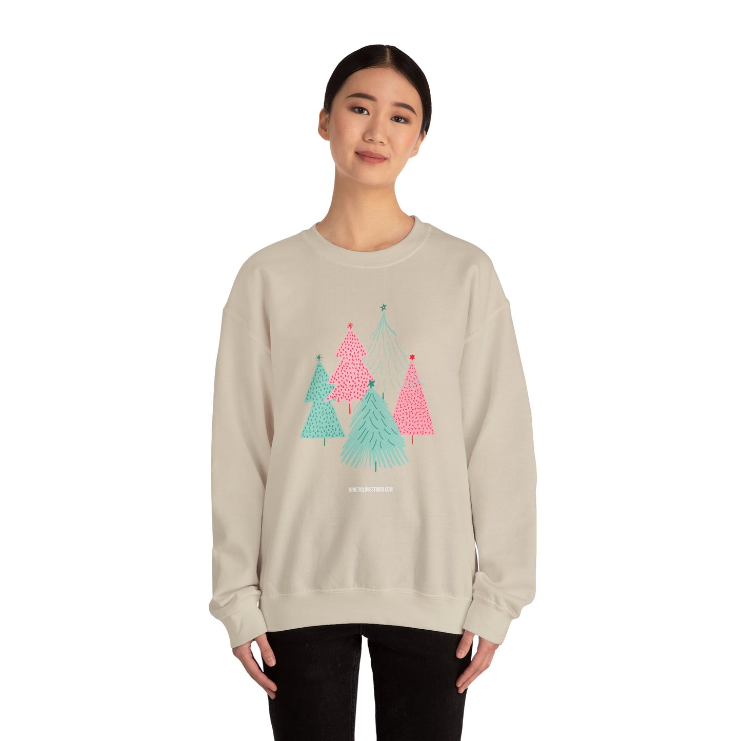 Christmas Trees Modern Couple Sweatshirt - Holiday Edition Unisex